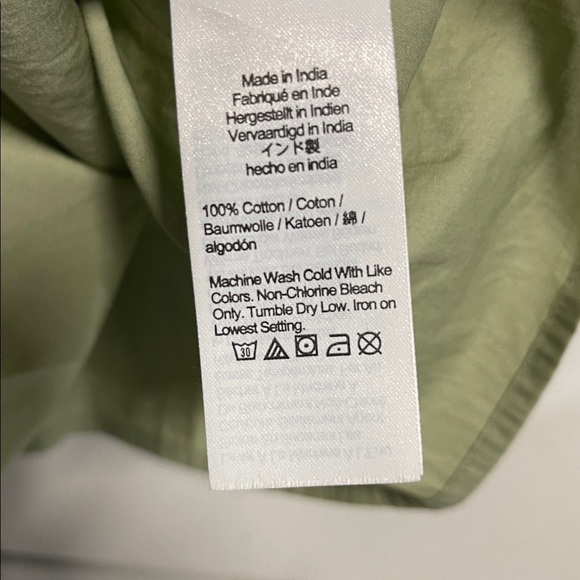 J CREW WOMENS CINCHED WAIST COTTON POPLIN DRESS GREEN 12 PETITE BG485 - Picture 7 of 9